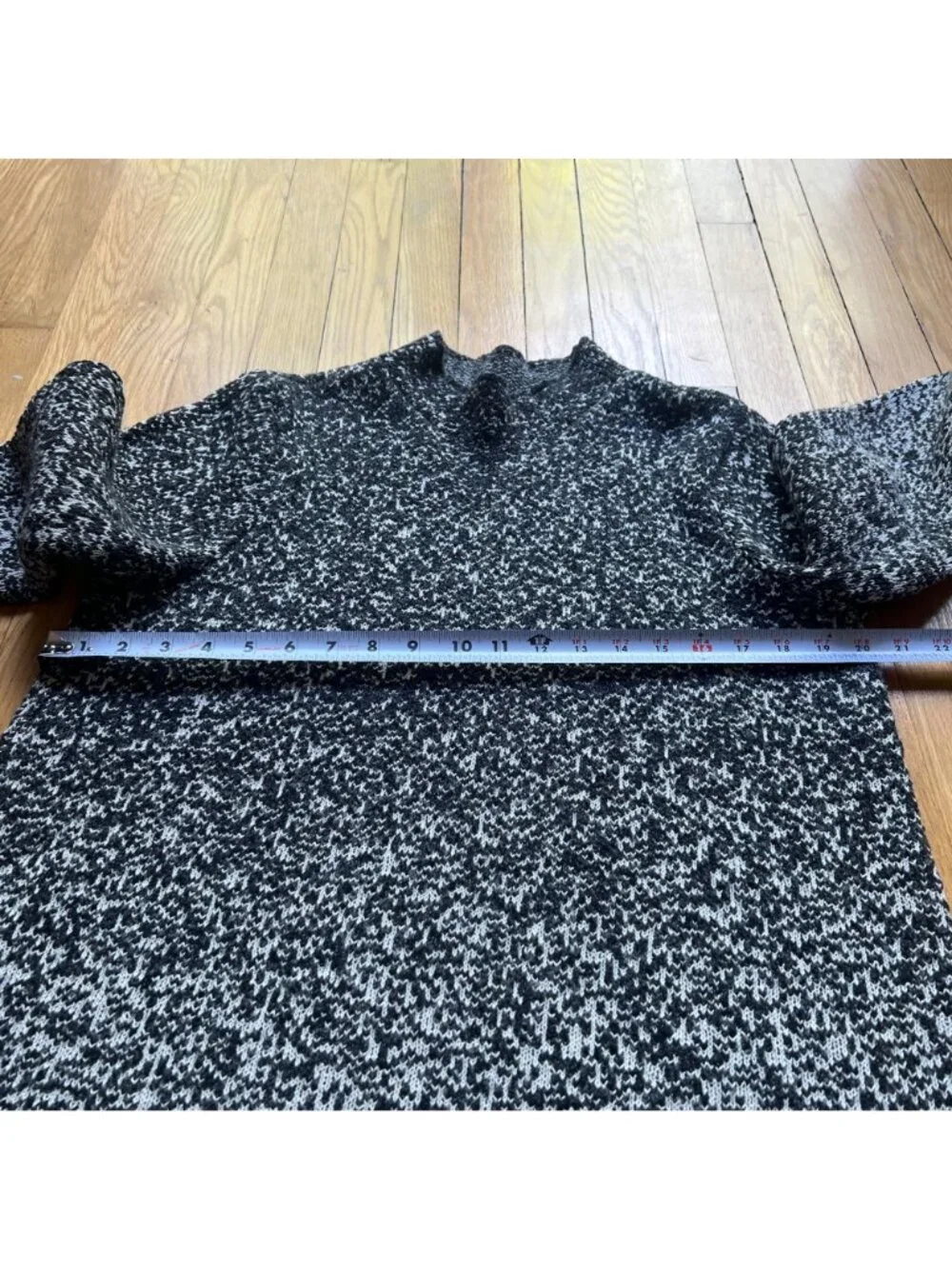 J. Jill Pure Jill Size M Gray Black Gradient Ombre Knit Mock Neck Tunic Sweater - Picture 8 of 16